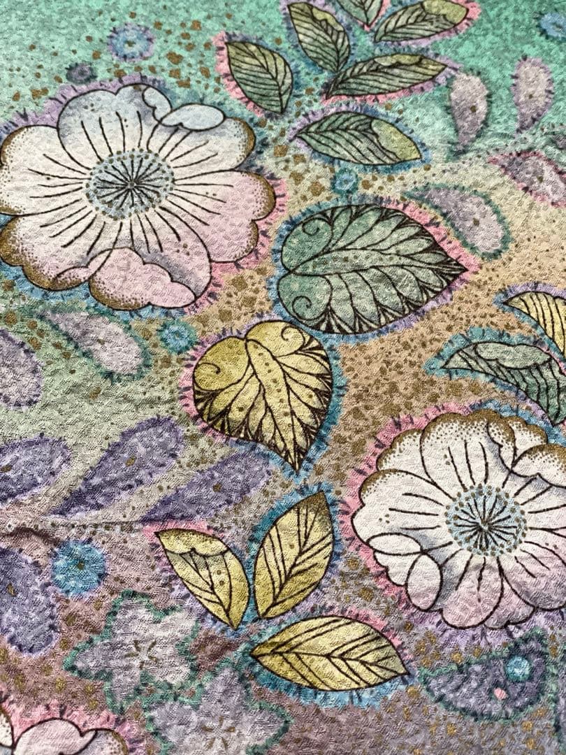 袷　訪問着　辻ヶ花/叩染　正絹　身丈163