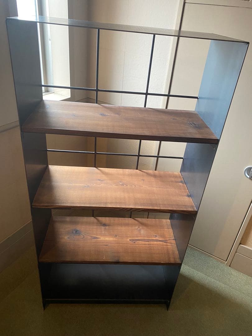 グラearlアール　アイアンシェルフ 4段 木製棚