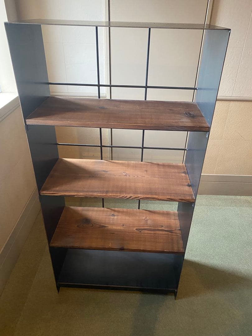 グラearlアール　アイアンシェルフ 4段 木製棚