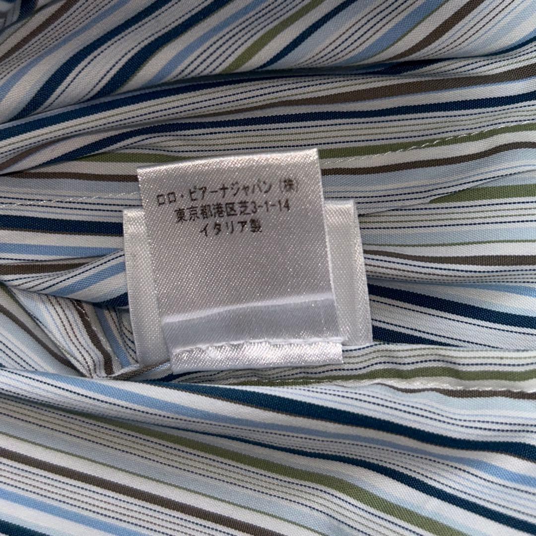 タグ付き Loro Piana ロロピアーナ ストライプ 長袖 シャツ 40