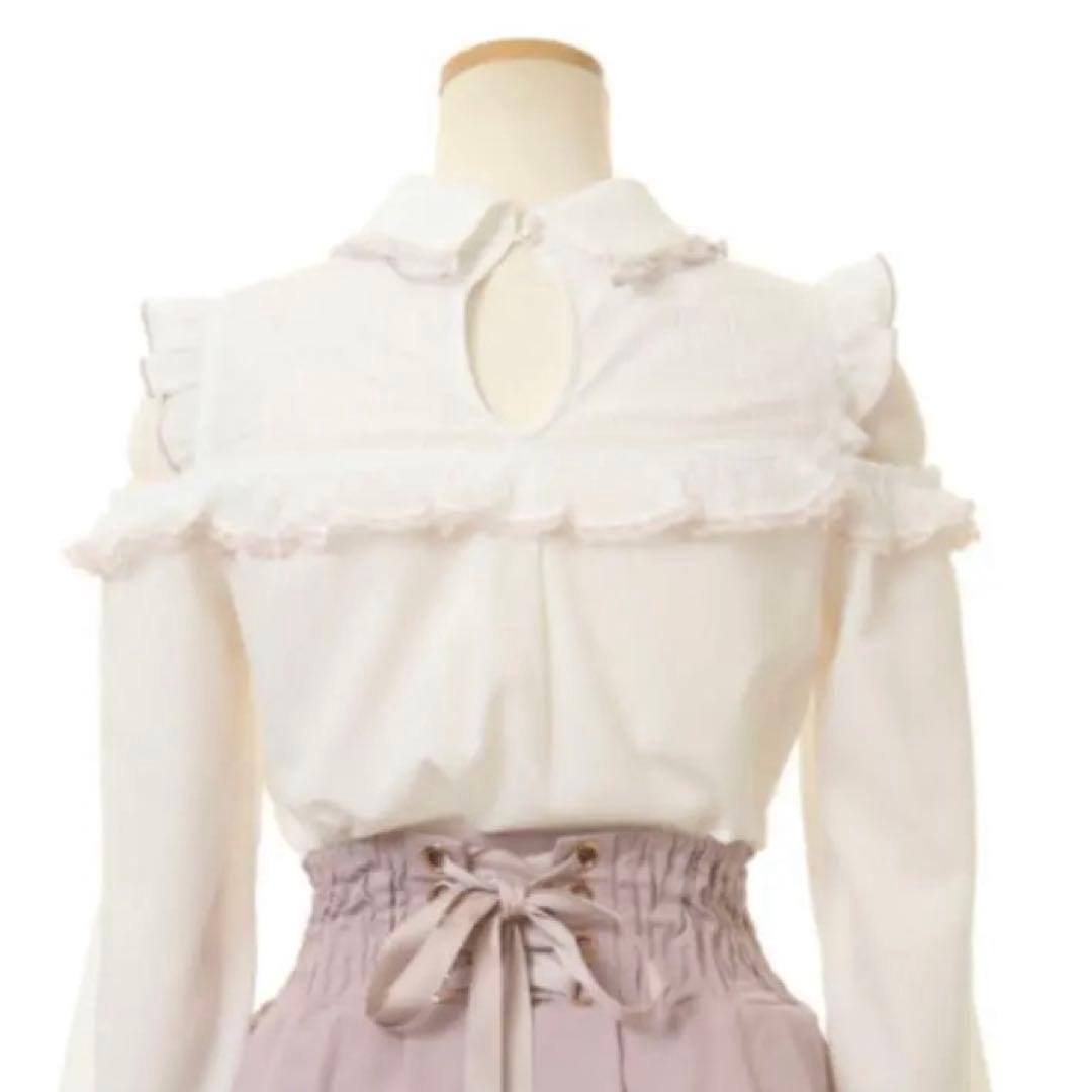 LIZLISA リズリサ BIGリボンオープンショルダーブラウス ピンク