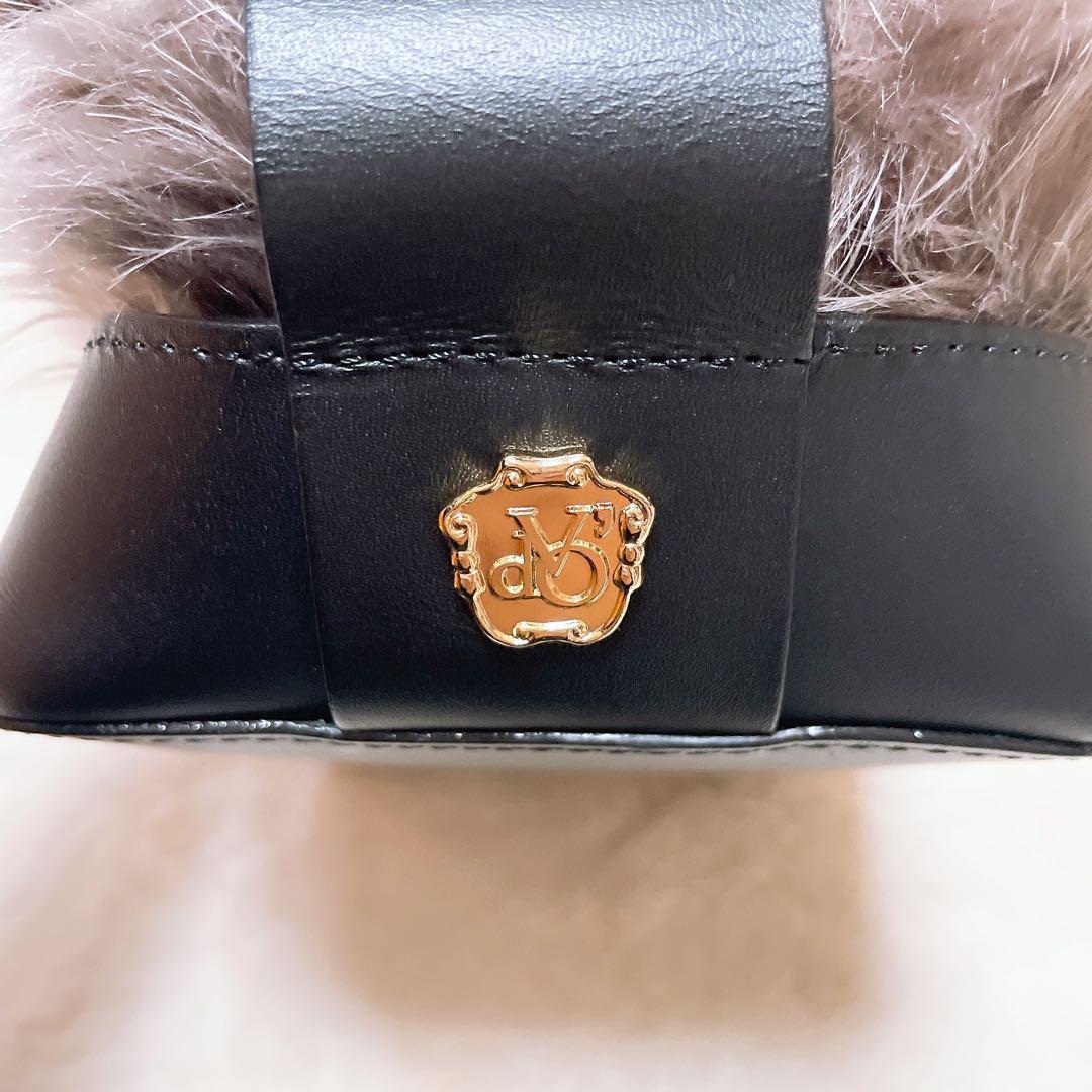 VIOLAd’ORO ヴィオラドーロ　レザー × ファー メッシュ ハンドバッグ