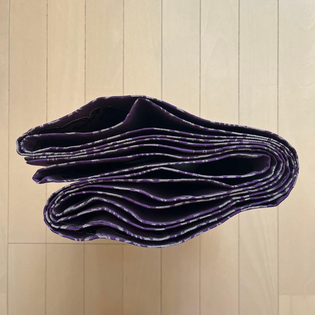 ＊しおり＊丸帯 アンティーク 正絹 龍と鳳凰 ブラウンゴールド紫緑 難あり