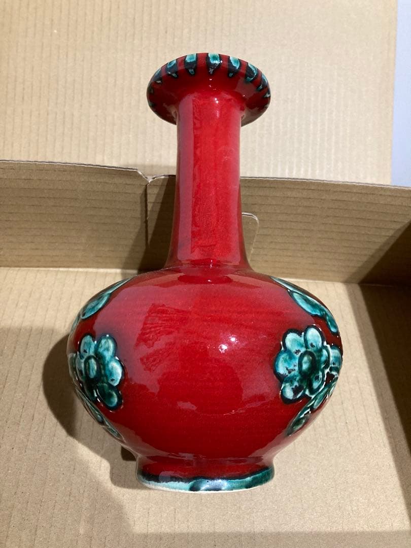 【中古】グムンドナー・ケラミック 手書き花瓶 約18cm