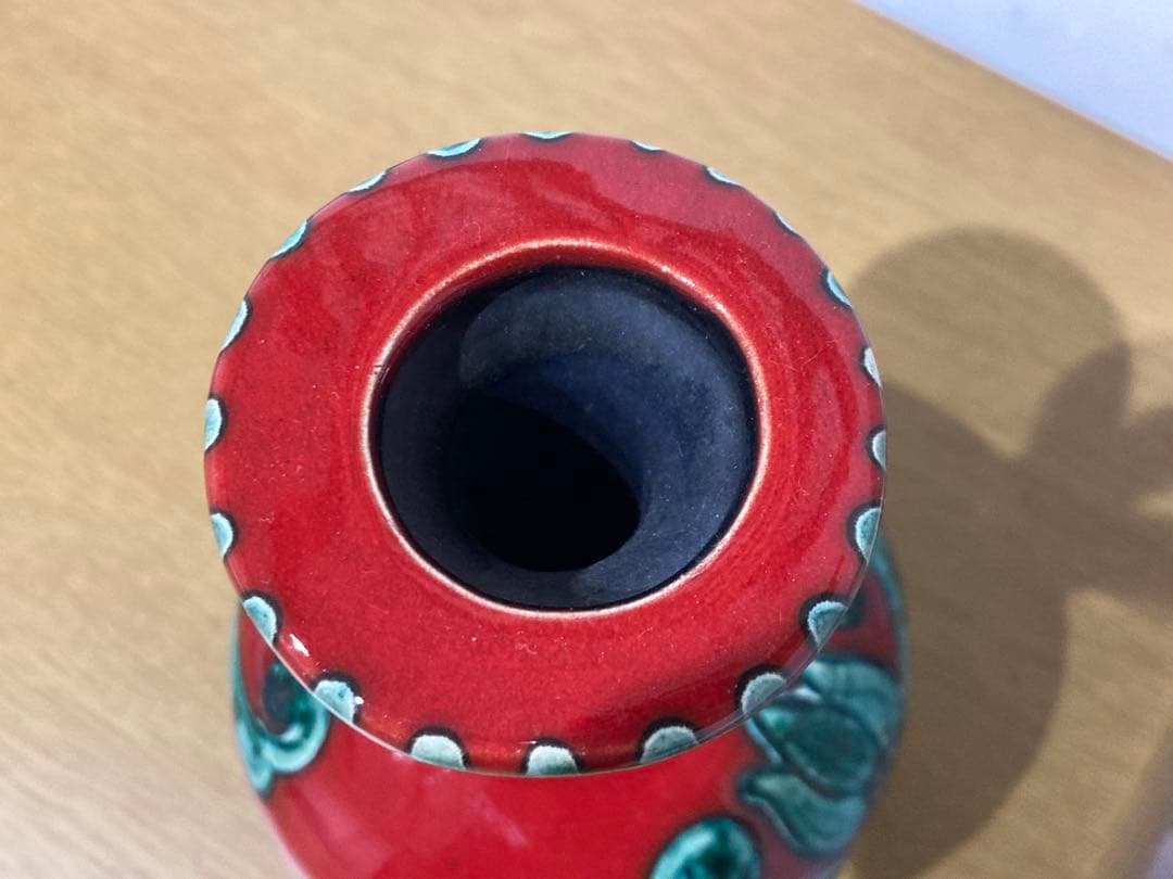 【中古】グムンドナー・ケラミック 手書き花瓶 約18cm