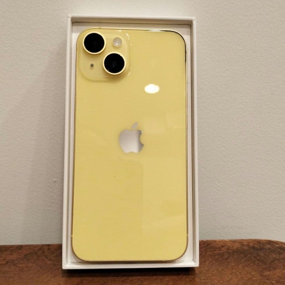 iPhone14 本体 ・512GB・美品・イエロー・箱とピン付き・アイフォン