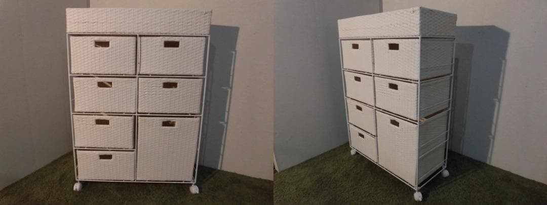 【全国一律送料無料・新品】ラタン風★サニタリー★ワイドランドリーチェスト