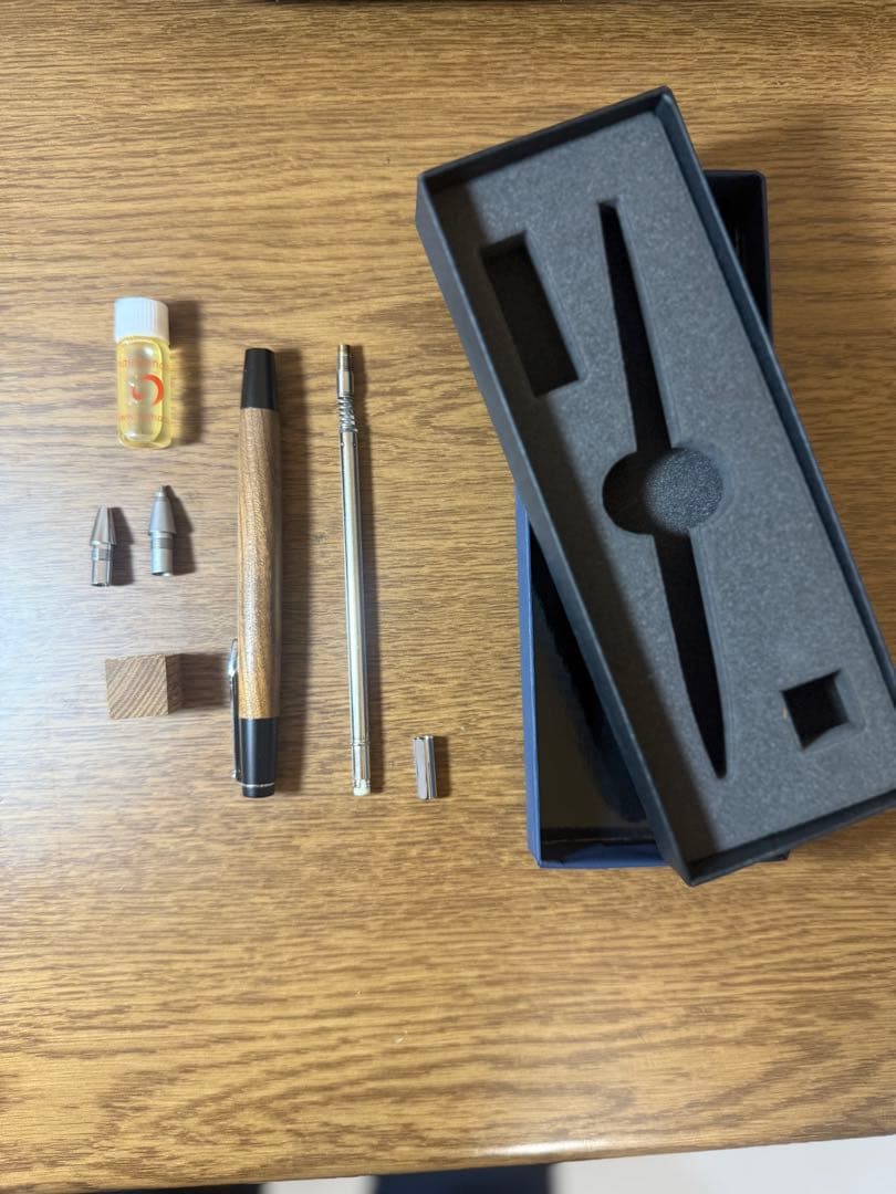 野原工芸　旧型　槐（えんじゅ）のシャーペン 固定式金具（シルバー）付き