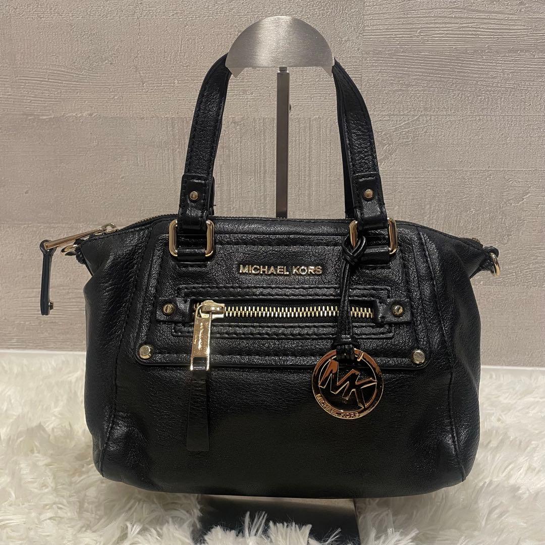 マイケルコース 2way ハンドバッグ ワンショルダー レザー ブラック