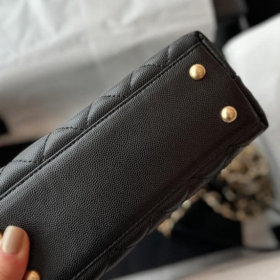 coco handle 19 ブラック キルティング バッグ