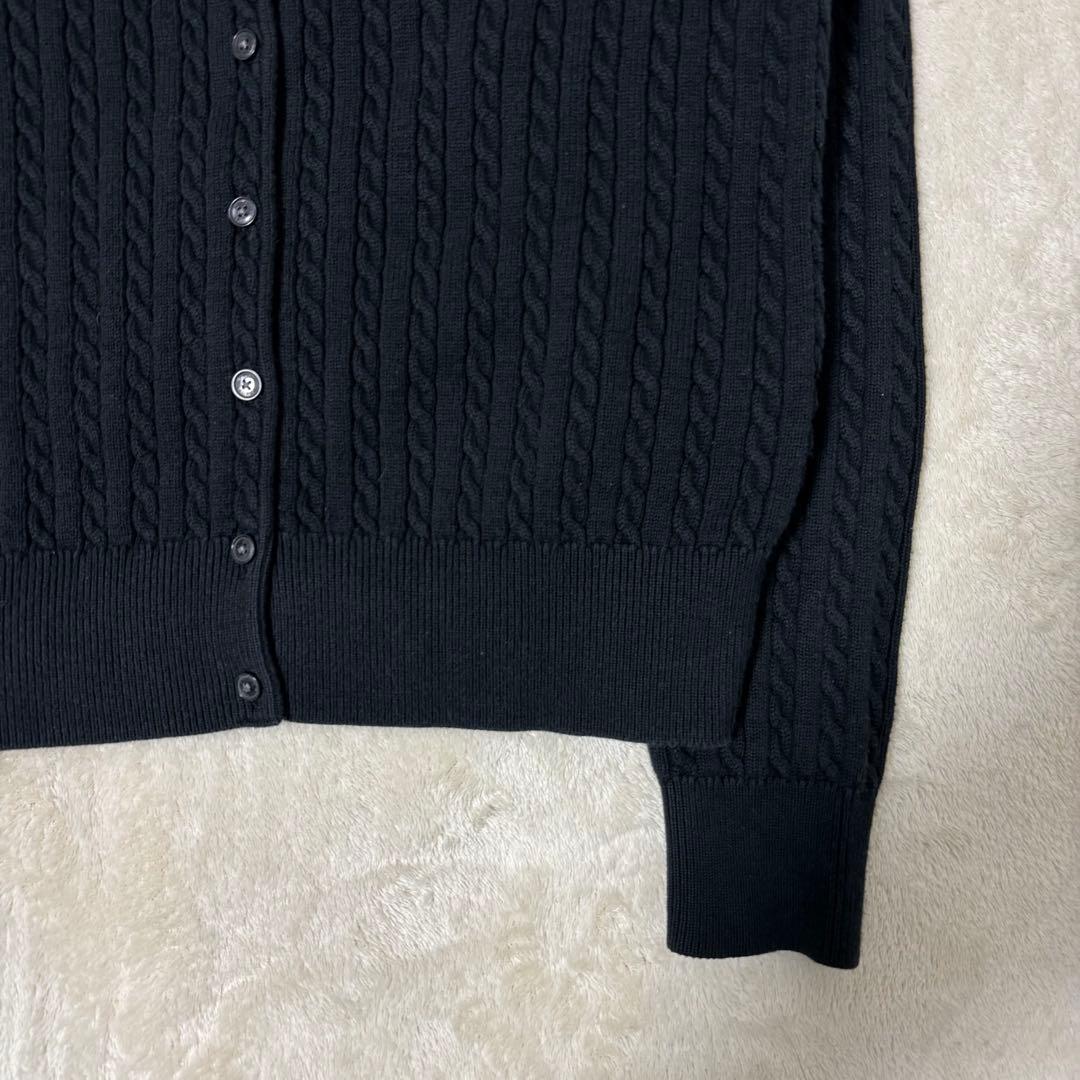 【人気】ポロ ラルフローレン ケーブルニット カーディガン ブラック
