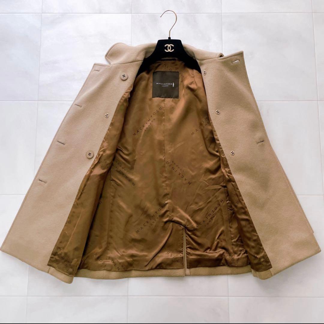 極美品✨近年 マッキントッシュ ウールカシミヤ ピーコート ロゴボタン キャメル
