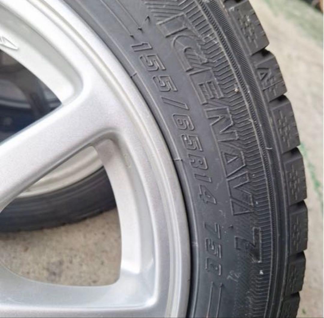 （送料込 ） 155/65R14 スタッドレスタイヤ ＋ 純正アルミホイール4本