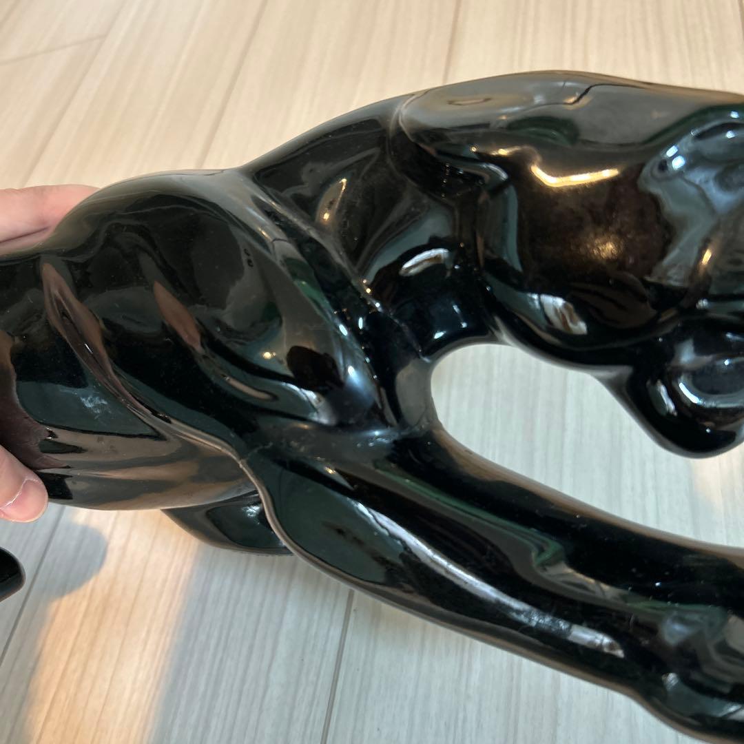 50sブラックパンサー大　ミッドセンチュリー　ビンテージ置物　アンティーク雑貨