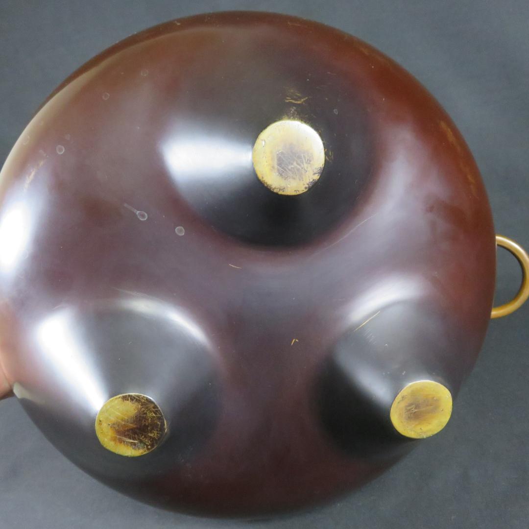 風炉釜 鬼面風炉 風炉師 唐銅 在銘 考斎作 宋 共箱 茶道具