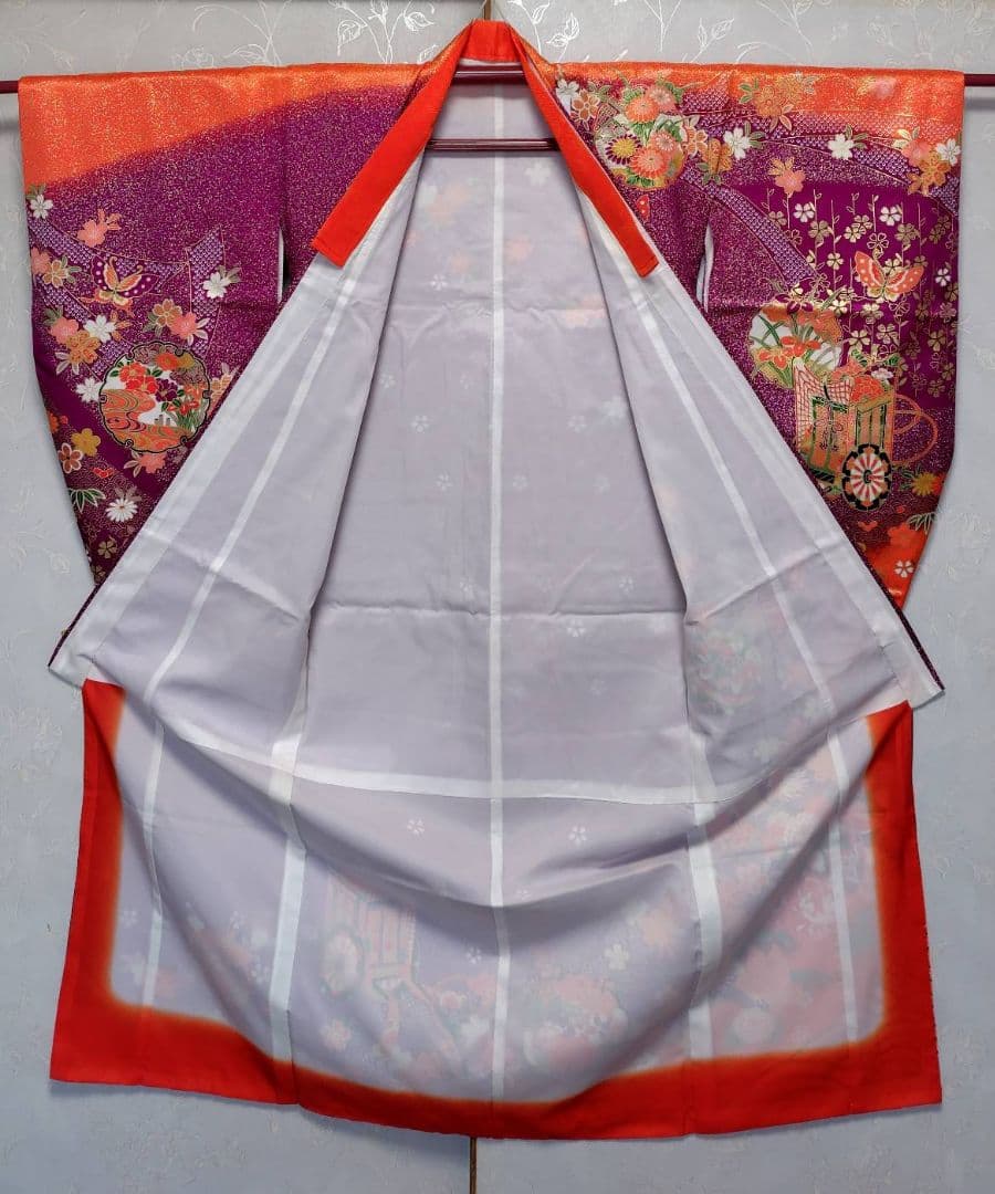 RK551子供着物7歳前後用着丈135センチ裄丈55センチ正絹めちゃくちゃ綺麗