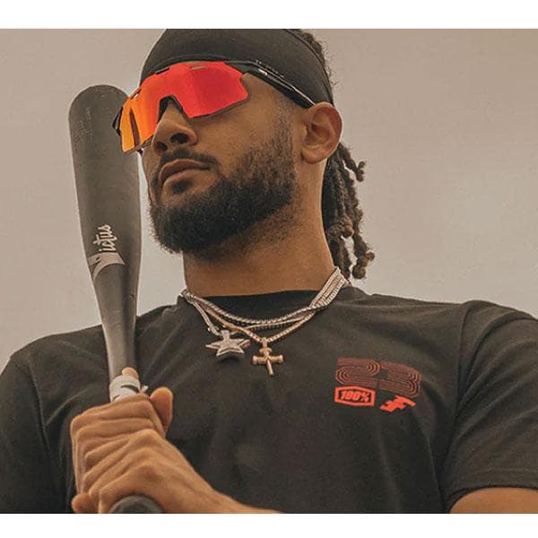 100% Hypercraft ブラック レッド ワンハンドレッド サングラス