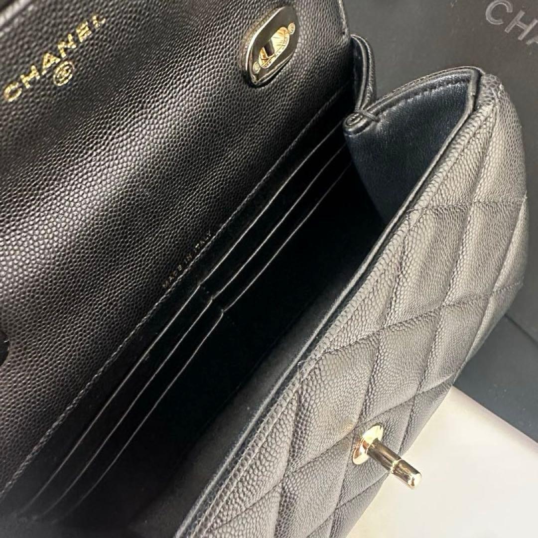 【極美品】シャネル トップハンドル ミニマトラッセ キャビアスキン