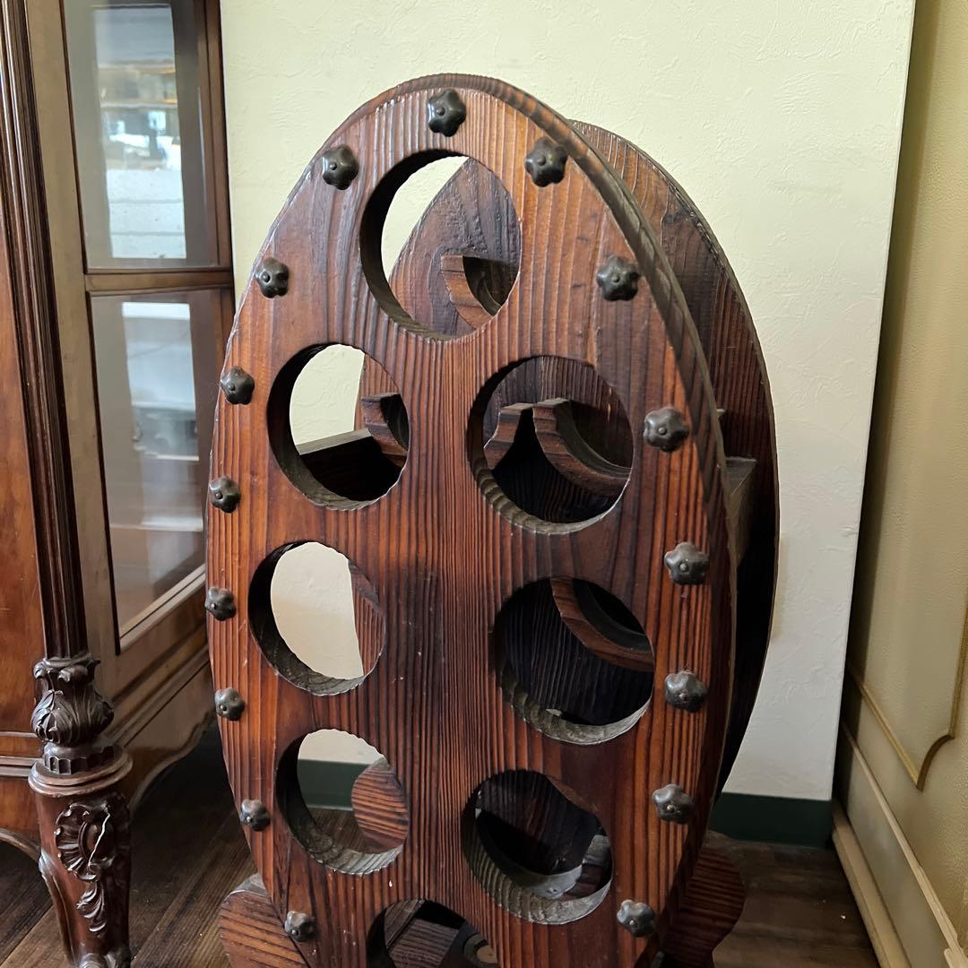 k232r119 木製ワインホルダー ワインラック 樽型 8本収納 ヴィンテージ