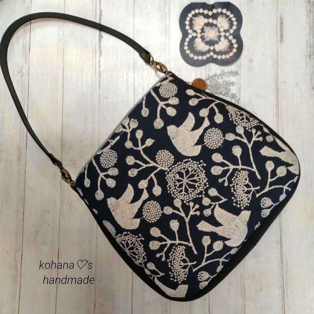 ハンドメイドஐ..ラウンドショルダーバッグ∂б点と線模様製作所⚮̈