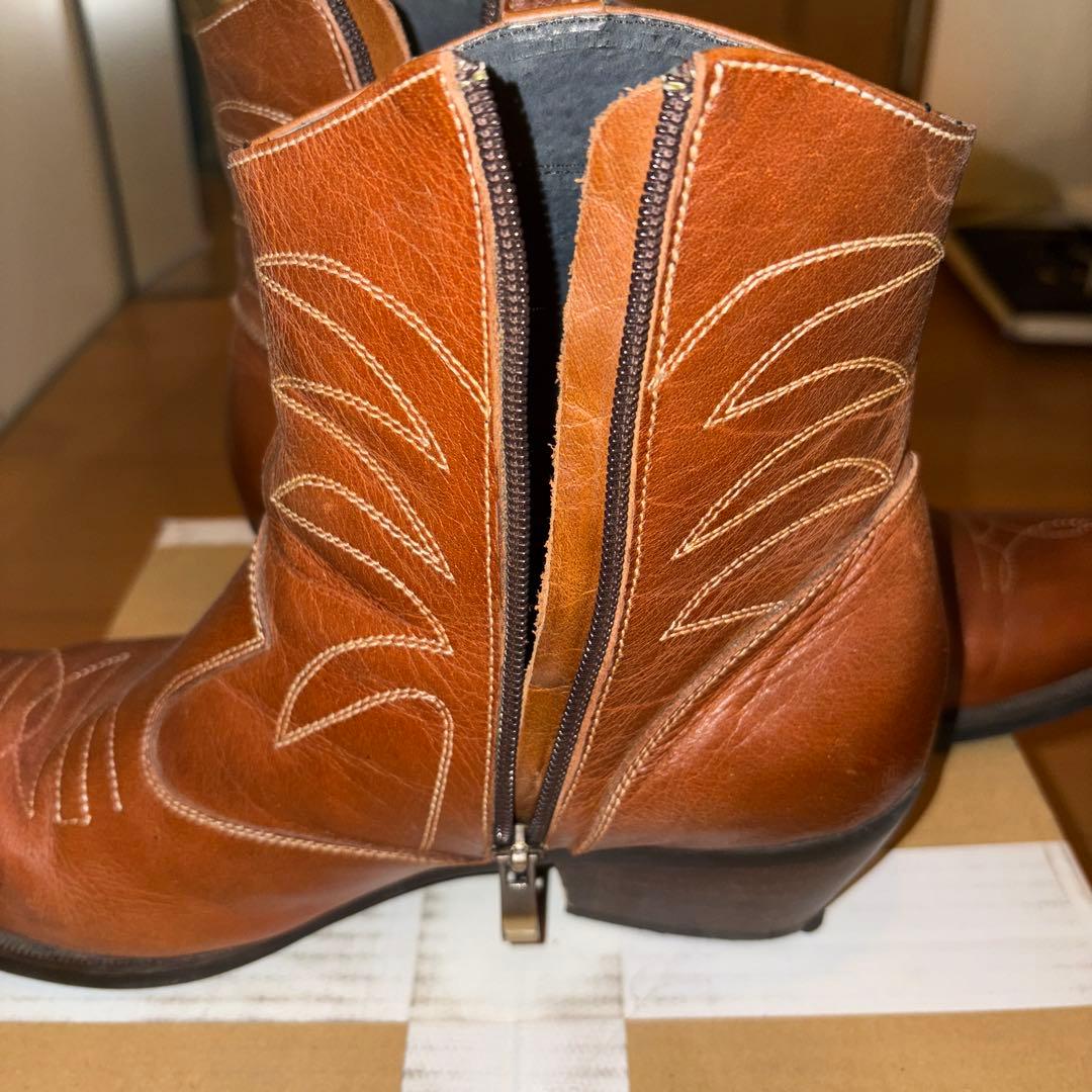 ブラウンレザー ウエスタンブーツ