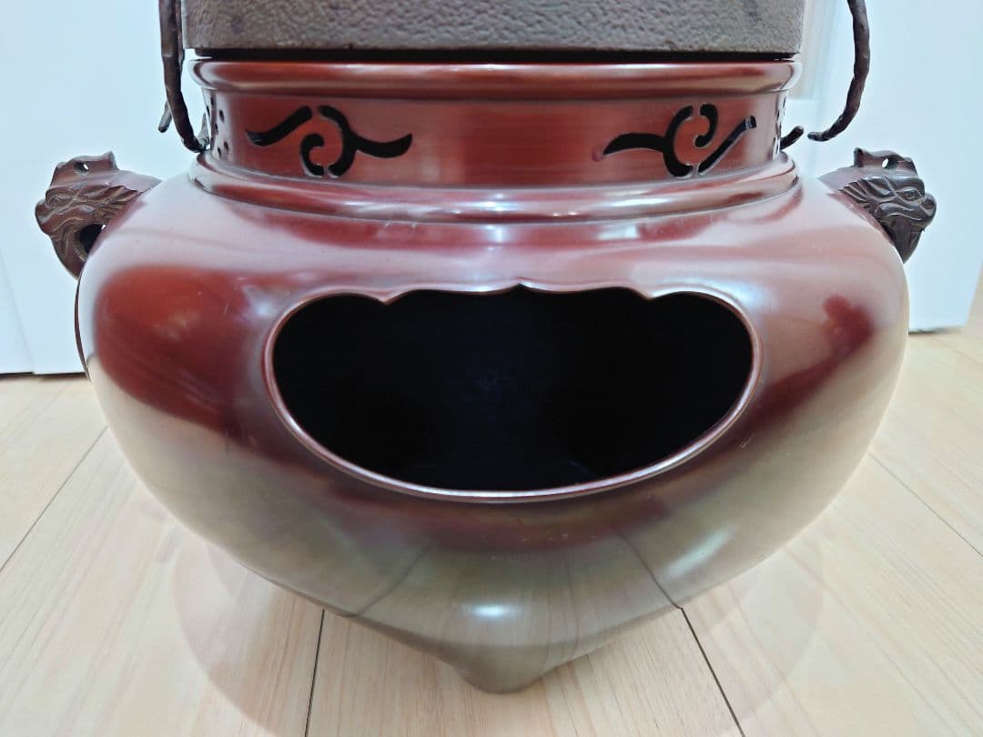 茶道具　朝鮮風呂釜　唐銅風呂・鉄釜