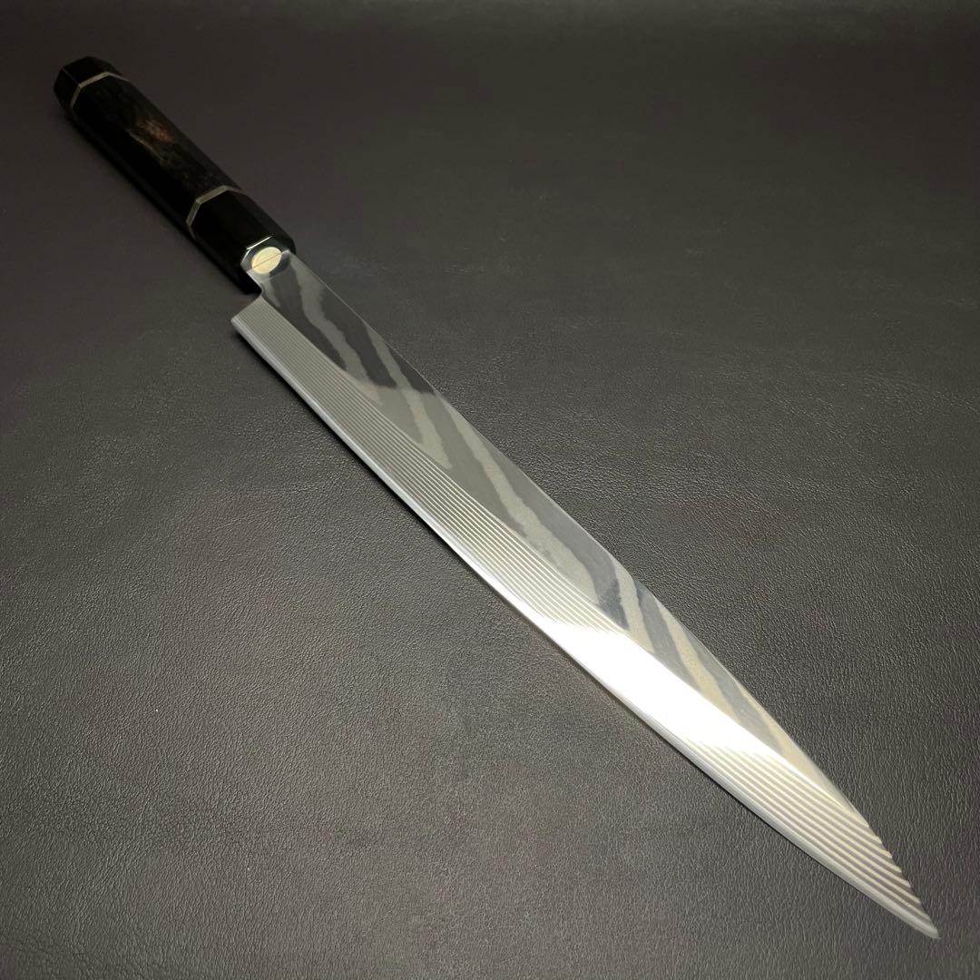 鞘付き 柳刃包丁 9.5寸 VG10 鏡面 ダマスカス 285mm 和包丁 刺身