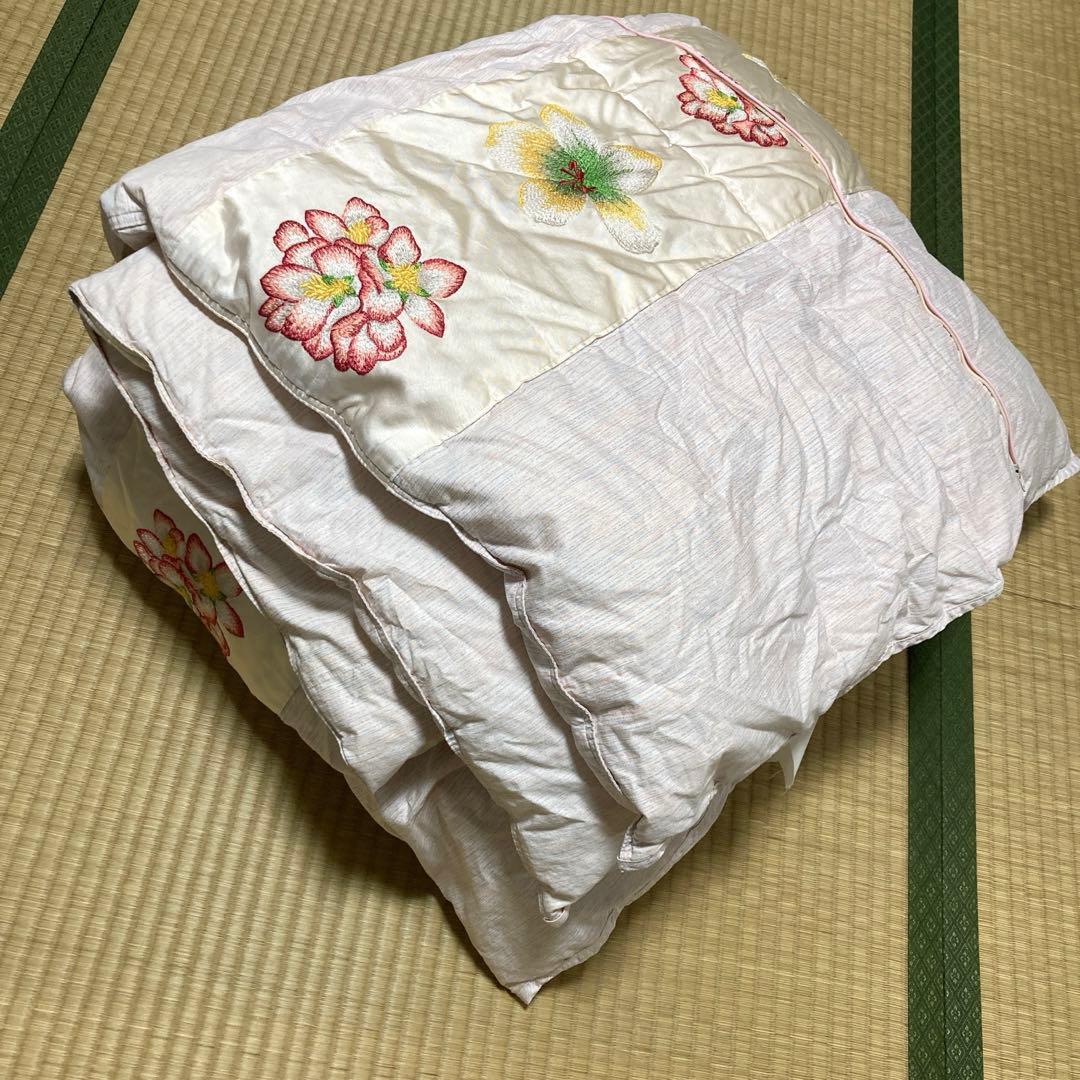 丸八真綿　羽毛　肌掛け布団　ダブル