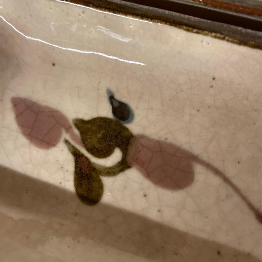 河井敏孝　鳥文角皿　６客　共箱付き　河井寛次郎 濱田庄司 民藝　スリップウェア