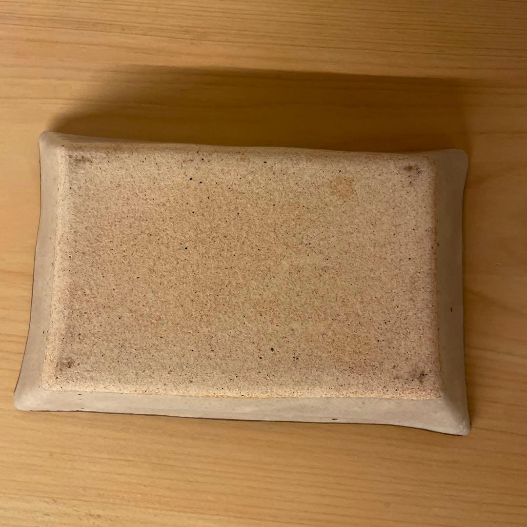 河井敏孝　鳥文角皿　６客　共箱付き　河井寛次郎 濱田庄司 民藝　スリップウェア