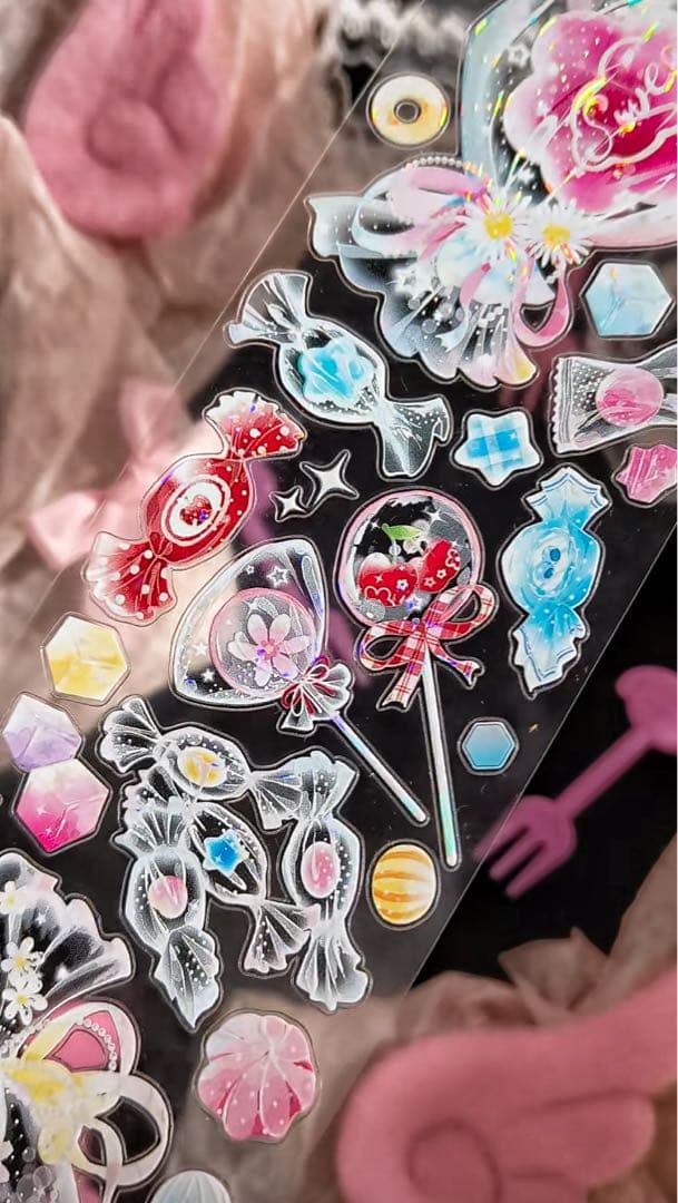 【9448】海外　5m巻貝殻光カッティング　マスキングテープ　キャンディ　装飾系