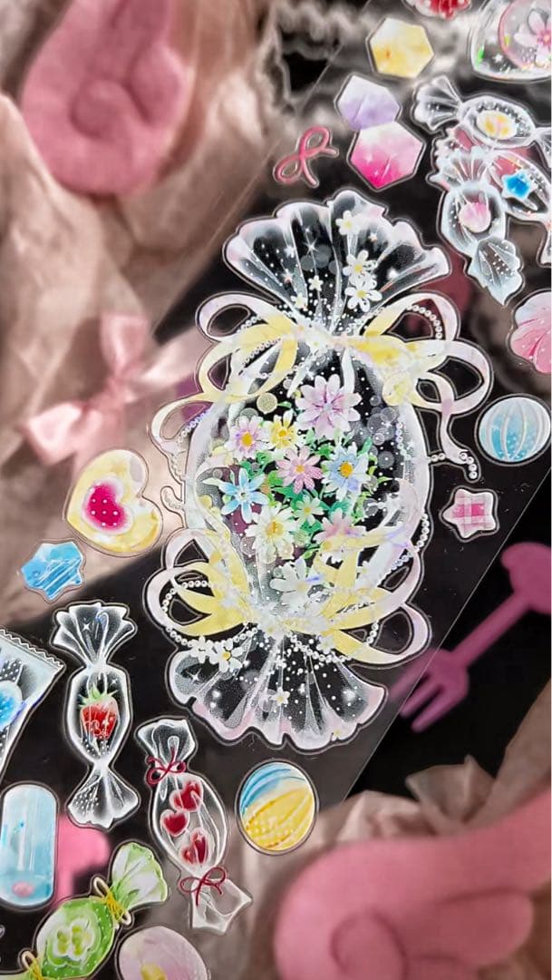 【9448】海外　5m巻貝殻光カッティング　マスキングテープ　キャンディ　装飾系