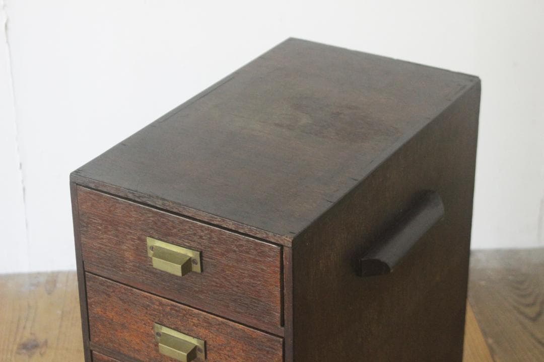 レトロ 引き出し 抽斗 5杯 ドロワー 収納 小物入れ レターケース A4 木製