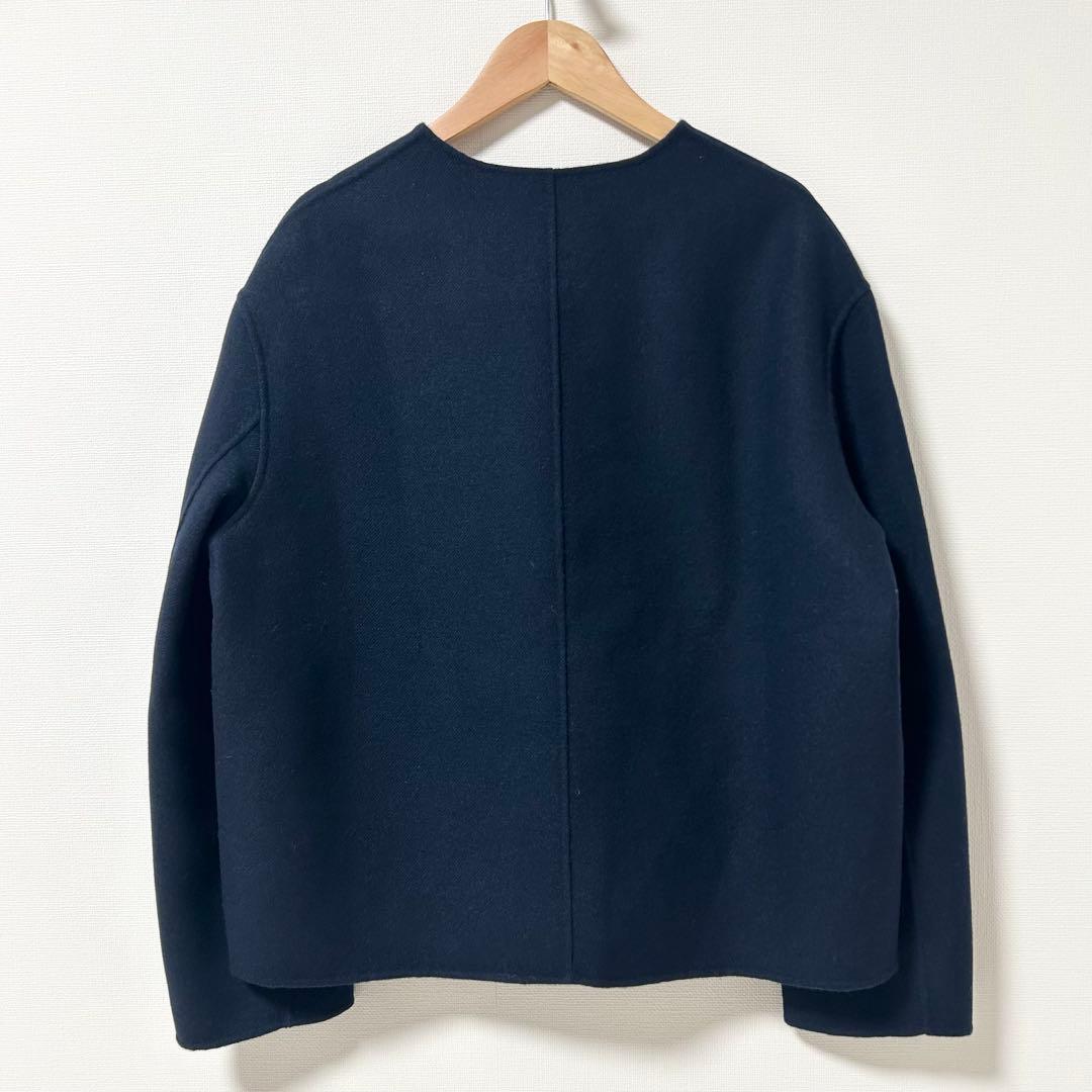 美品✨マックスマーラ　ノーカラーコート　クチートアマーノ　ネイビー　40