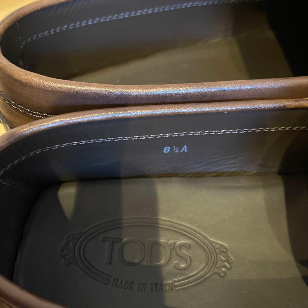 TOD'S トッズ ドライビングシューズ レザー 本革 茶 ブラウン 27.5