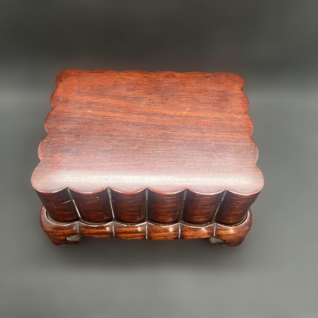 昭和レトロ　紫檀製小物入れ　タバコ入れ　昭和七年　上海事変記念　貴木紅木　お記念