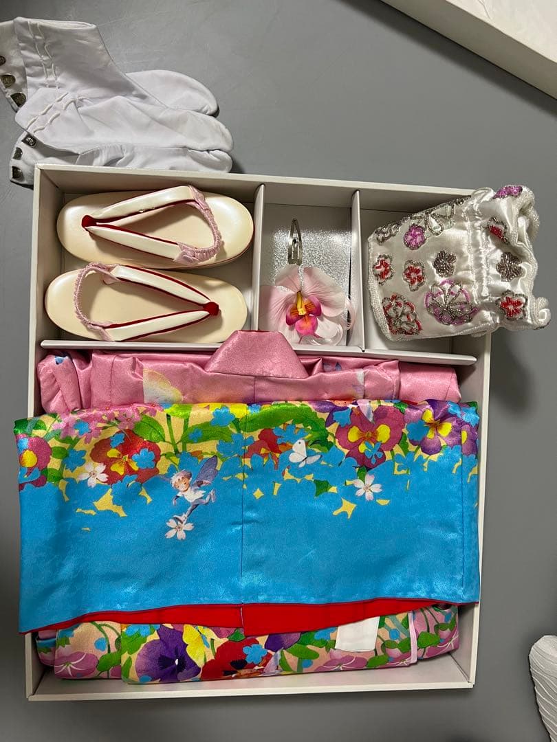 3歳　七五三　永田萠　お被布セット　ピンク　水色　足袋付き　三歳　貴重