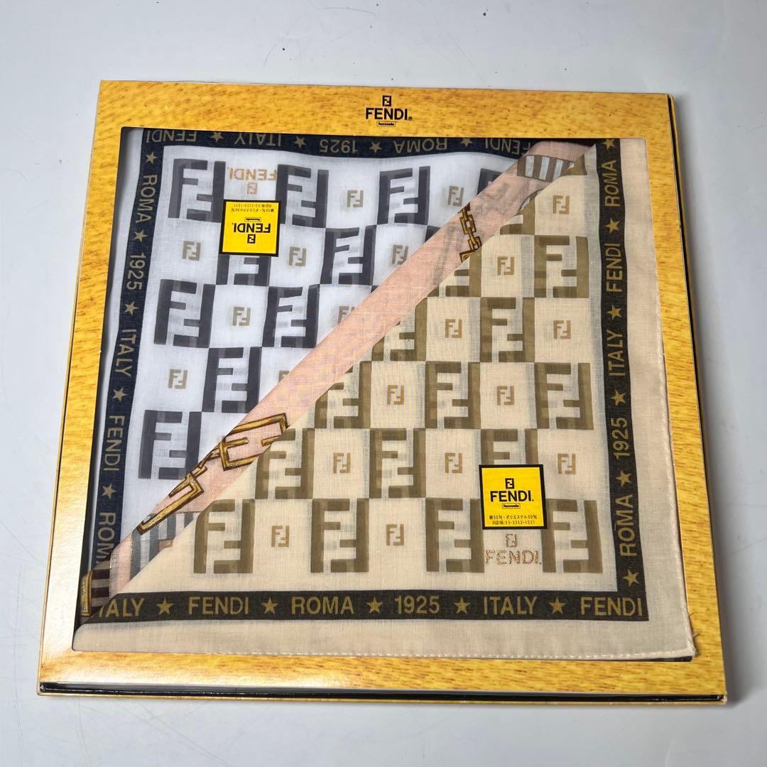 【未使用】 FENDI ROMA 1925 ITALY ハンカチ 3枚入り