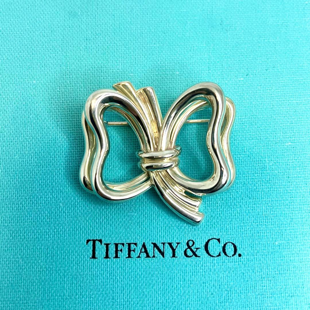 ティファニー リボン ダブルリボン 蝶 ブローチ シルバー 925 希少