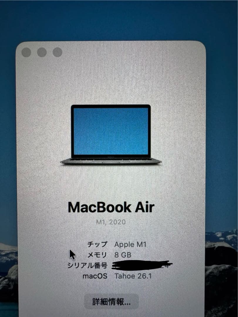【美品】Apple MacBook Air (M1, 8GB) スペースグレー