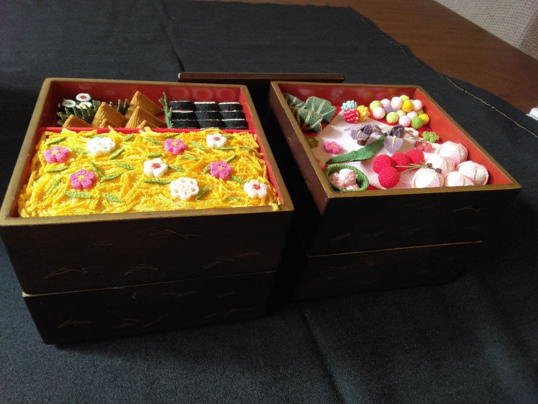 ミニチュア重箱縮緬細工食品