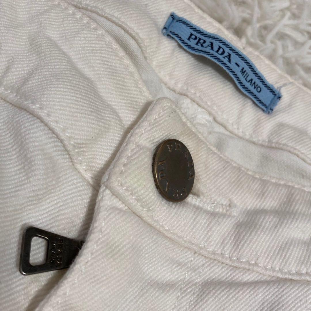PRADA ストレートパンツ アイボリー 26 上品 キレイめ 着回し