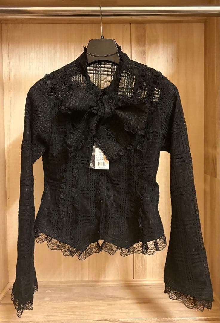 DimMoire 荊棘リボンタイブラウス　Black