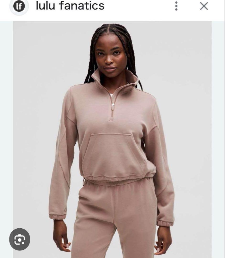 最終お値下げ♡タグ付新品未使用ルルレモンハーフジップ クロップドスウェット