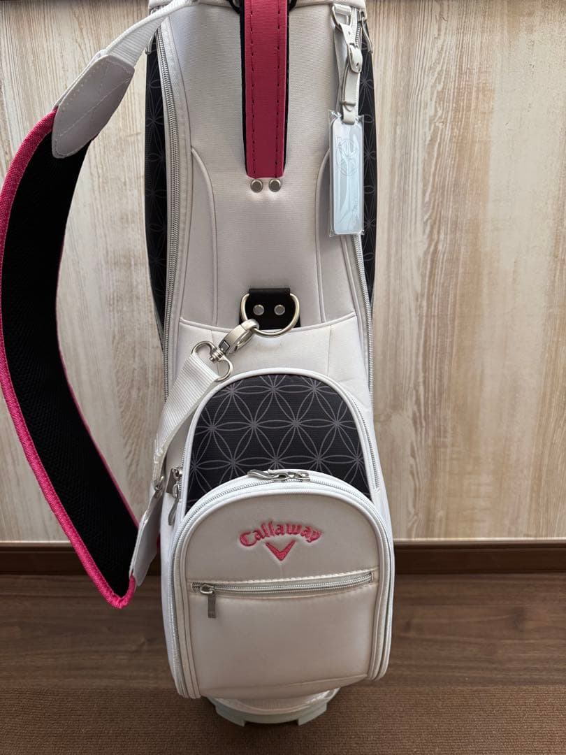 新品未使用Callaway キャディバッグ ネームプレート付きホワイトブラック