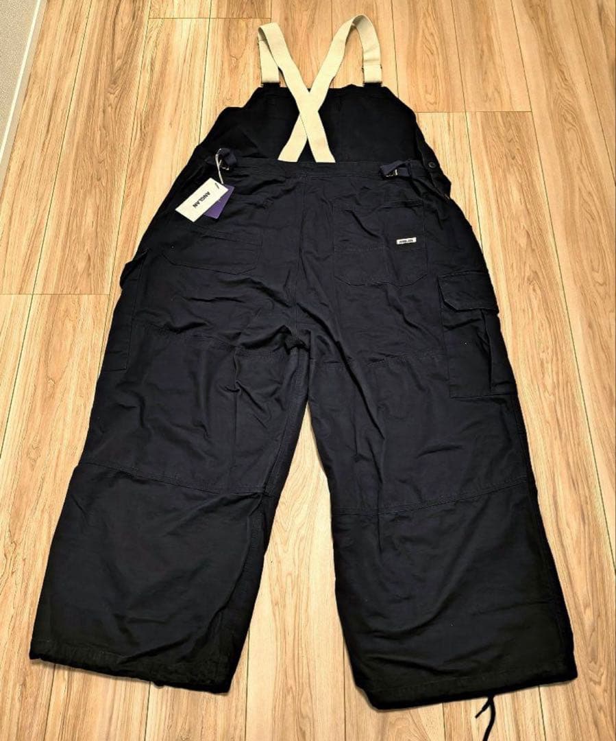 パンツ ANGLAN Backsatin Work Wide Overall Navy