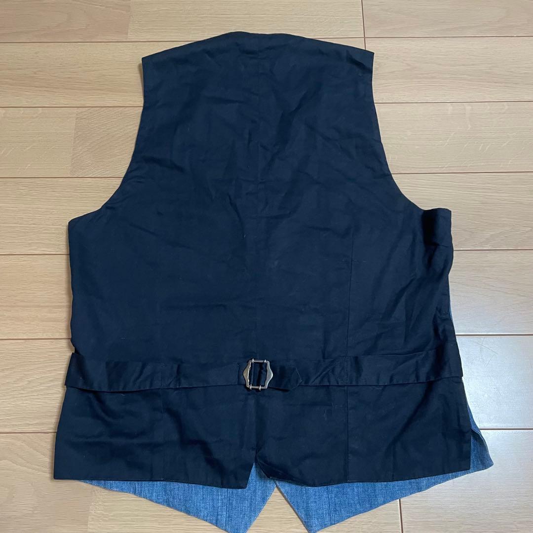 美品 ラルディーニ リネン ジレ ベスト デニム調
