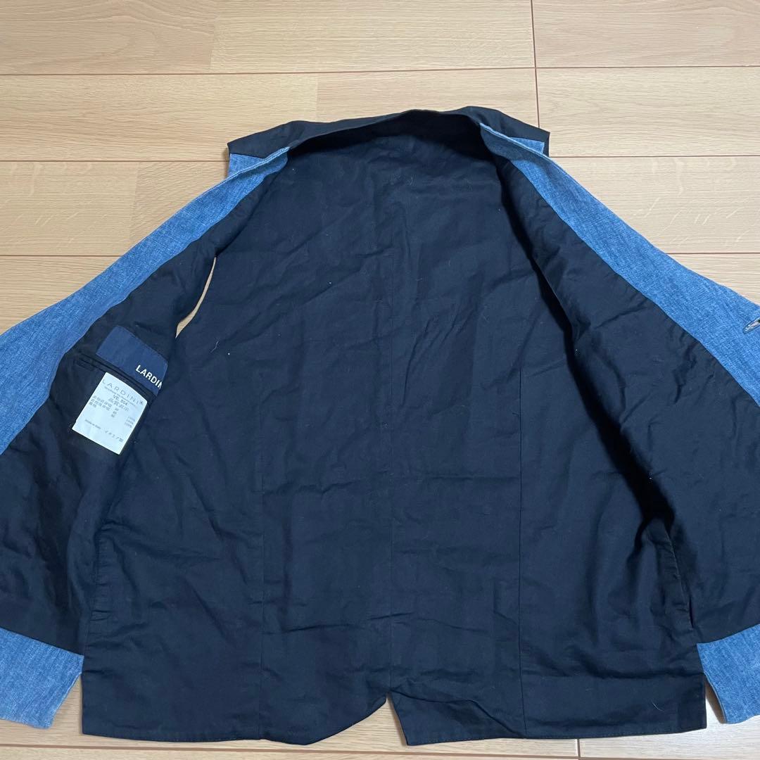 美品 ラルディーニ リネン ジレ ベスト デニム調