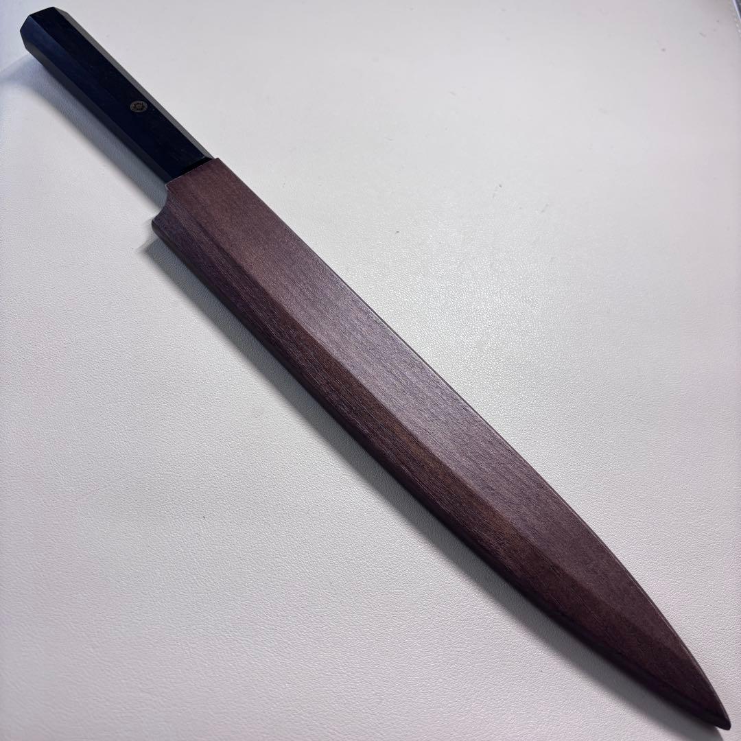 270mm 柳刃包丁 鏡面　黒檀八角柄 刺身包丁 「全鋼」【鞘付き】'