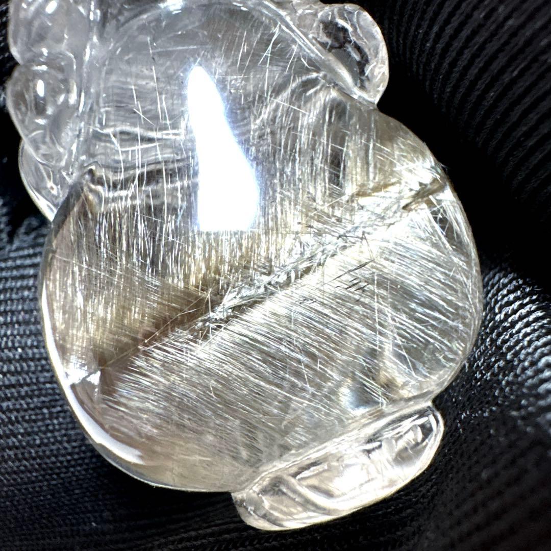 【家宝級】最高品質　プラチナルチルクォーツ　貔貅　置物　箱付